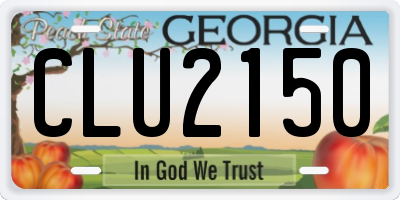 GA license plate CLU2150
