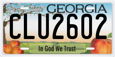 GA license plate CLU2602