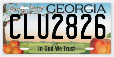 GA license plate CLU2826