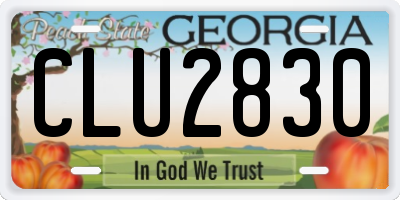 GA license plate CLU2830
