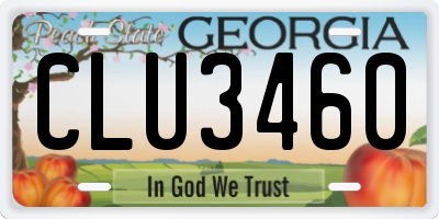 GA license plate CLU3460