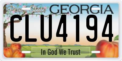 GA license plate CLU4194