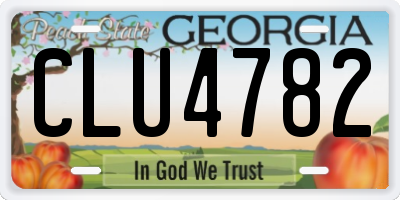 GA license plate CLU4782
