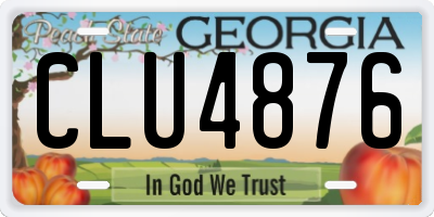 GA license plate CLU4876