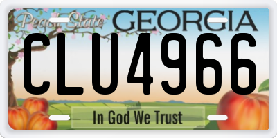 GA license plate CLU4966