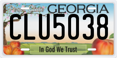 GA license plate CLU5038