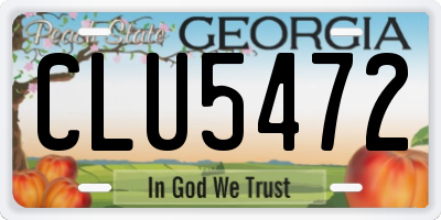 GA license plate CLU5472
