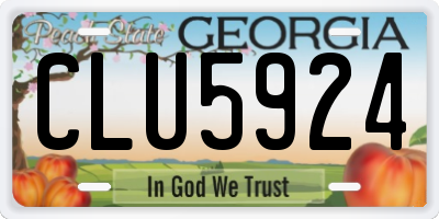 GA license plate CLU5924
