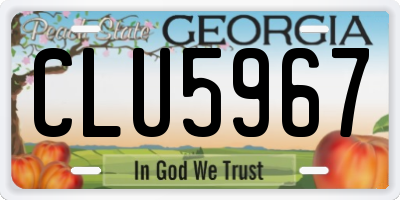 GA license plate CLU5967