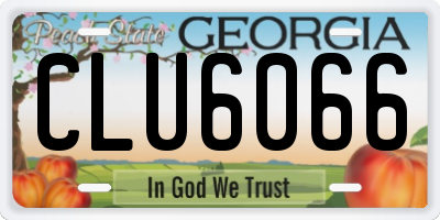 GA license plate CLU6066