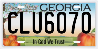 GA license plate CLU6070