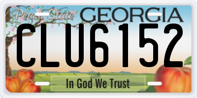 GA license plate CLU6152