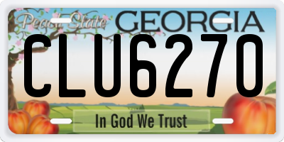 GA license plate CLU6270