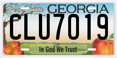 GA license plate CLU7019