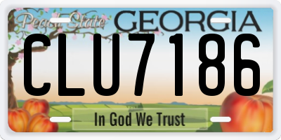 GA license plate CLU7186