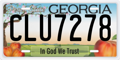 GA license plate CLU7278