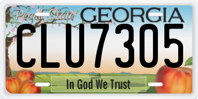 GA license plate CLU7305