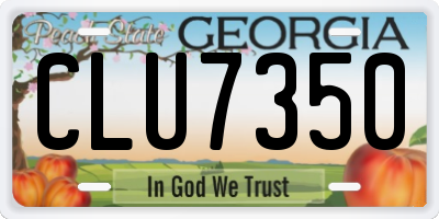 GA license plate CLU7350