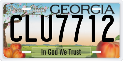 GA license plate CLU7712