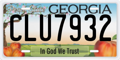 GA license plate CLU7932