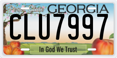GA license plate CLU7997