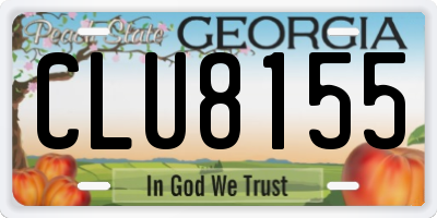 GA license plate CLU8155