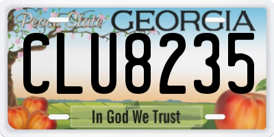 GA license plate CLU8235