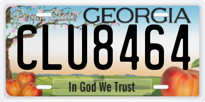GA license plate CLU8464