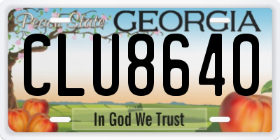 GA license plate CLU8640
