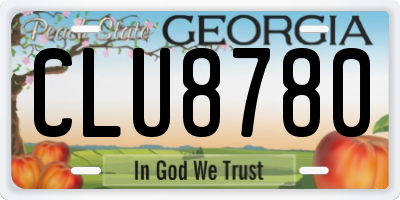 GA license plate CLU8780
