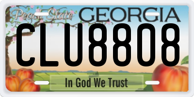 GA license plate CLU8808