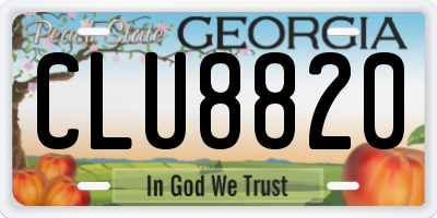 GA license plate CLU8820
