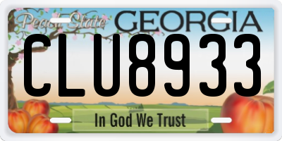 GA license plate CLU8933