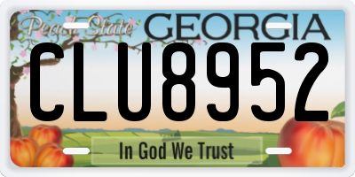 GA license plate CLU8952