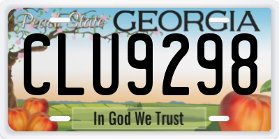 GA license plate CLU9298