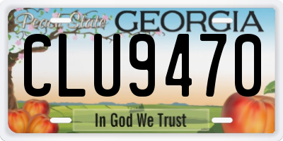 GA license plate CLU9470