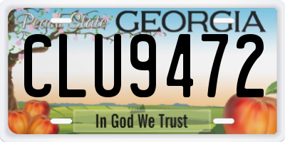 GA license plate CLU9472