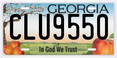 GA license plate CLU9550