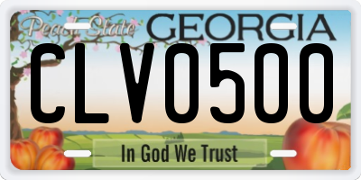 GA license plate CLV0500