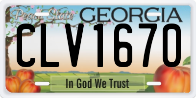 GA license plate CLV1670