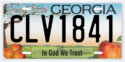 GA license plate CLV1841