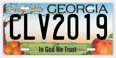 GA license plate CLV2019