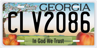 GA license plate CLV2086
