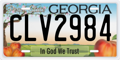 GA license plate CLV2984