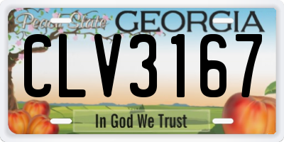GA license plate CLV3167