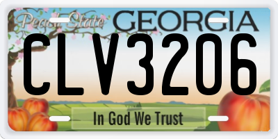 GA license plate CLV3206