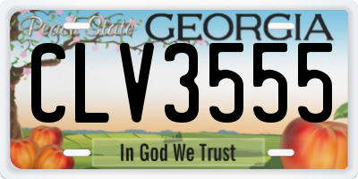 GA license plate CLV3555