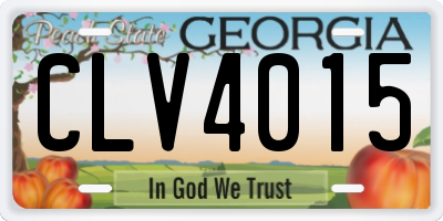 GA license plate CLV4015