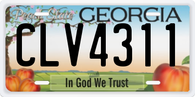 GA license plate CLV4311