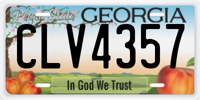 GA license plate CLV4357